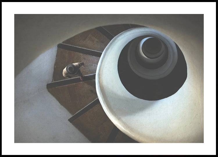 Spiral Staircase Perspective Plakat