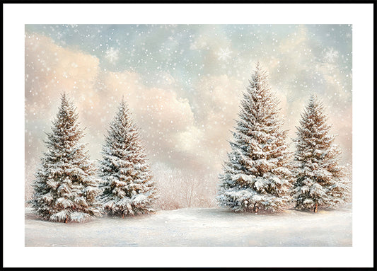 Winter Snowy Pines Plakat