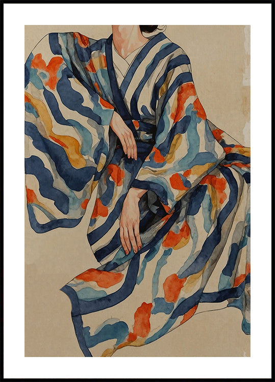Flowing Kimono Patterns Plakat