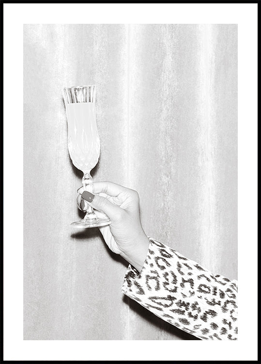 Hands Glass Black and White Plakat