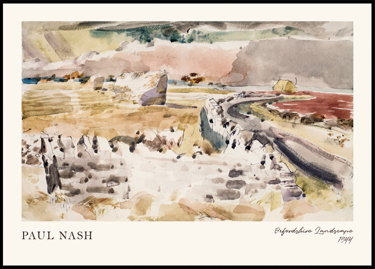 Oxfordshire Landscape Paul Nash British Watercolor Painting Plakat
