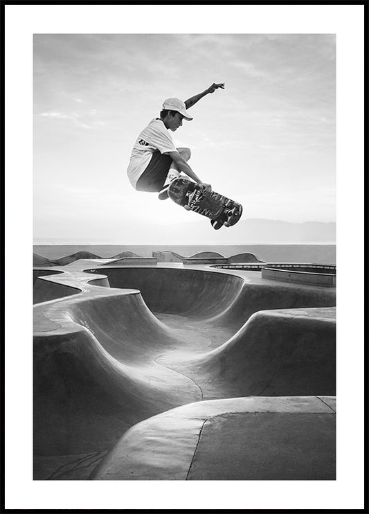 Skateboarder in Flight Plakat