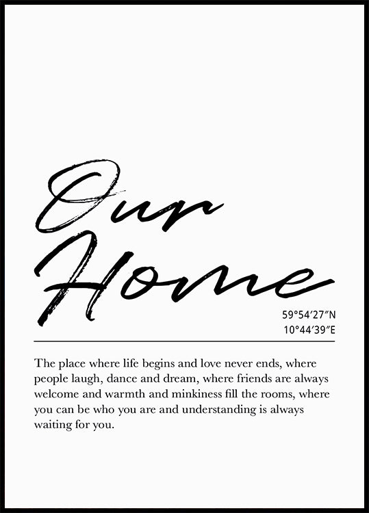 Custom Home Coordinates Plakat