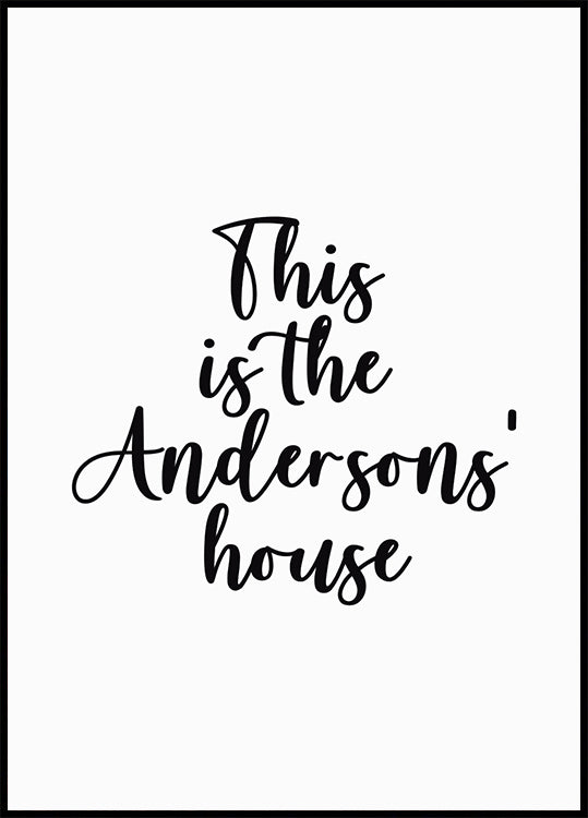 Custom Family Name House Plakat