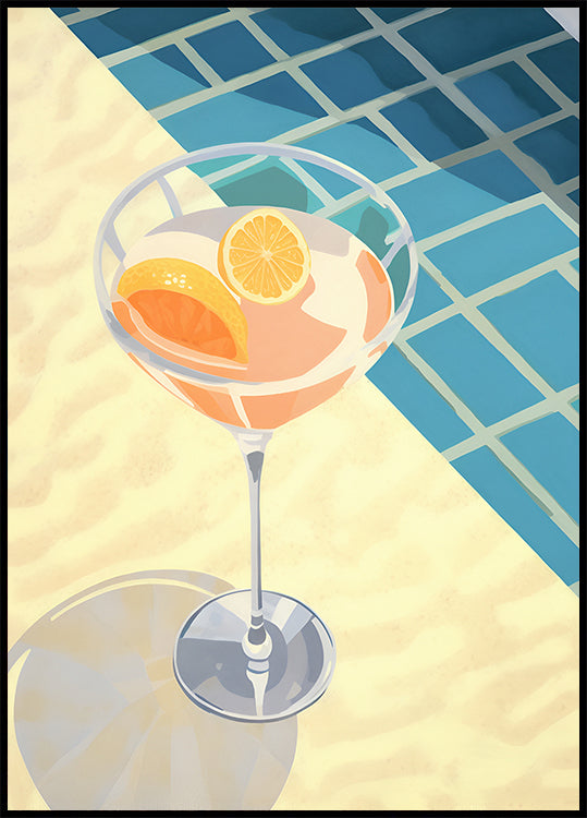 Poolside Citrus Cocktail, Summer Drink Plakat