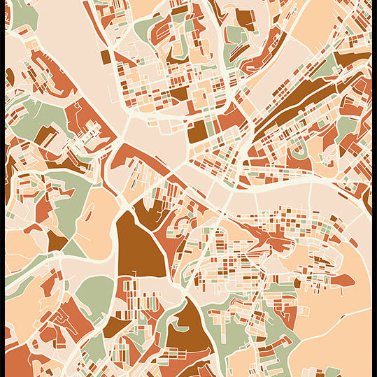 Black Maps Earth Tones 67 Plakat