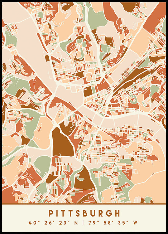 Black Maps Earth Tones 67 Plakat