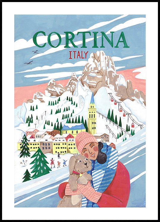 Travel Plakat Woman in Cortina, Italy Plakat