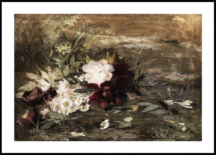 Water Lilies and Wildflowers Plakat