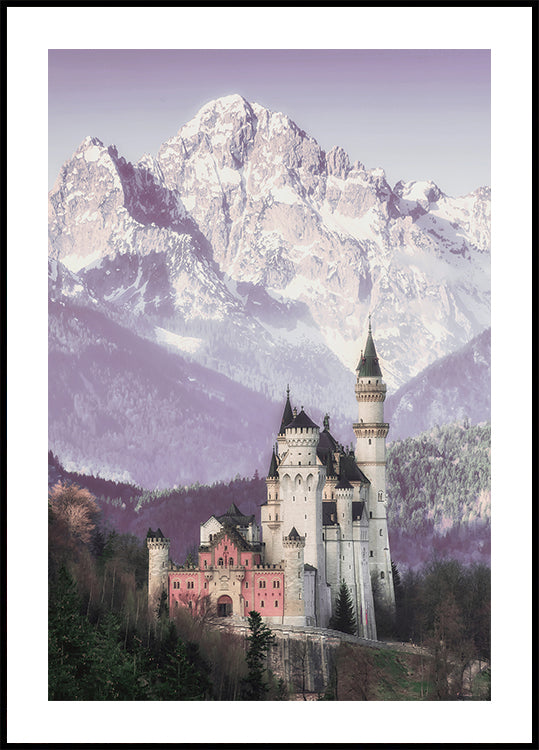 Neuschwanstein Castle and Alpine Mountains Plakat