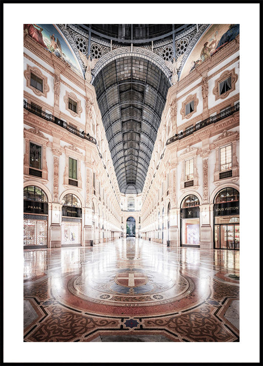 Galleria Vittorio Emanuele, Milan, Italy, Architecture Plakat