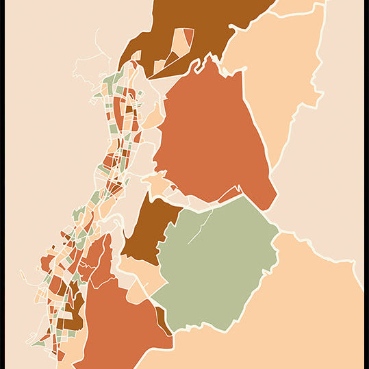 Black Maps Earth Tones 70 Plakat