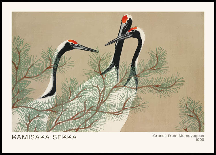 Cranes by Kamisaka Sekka Plakat