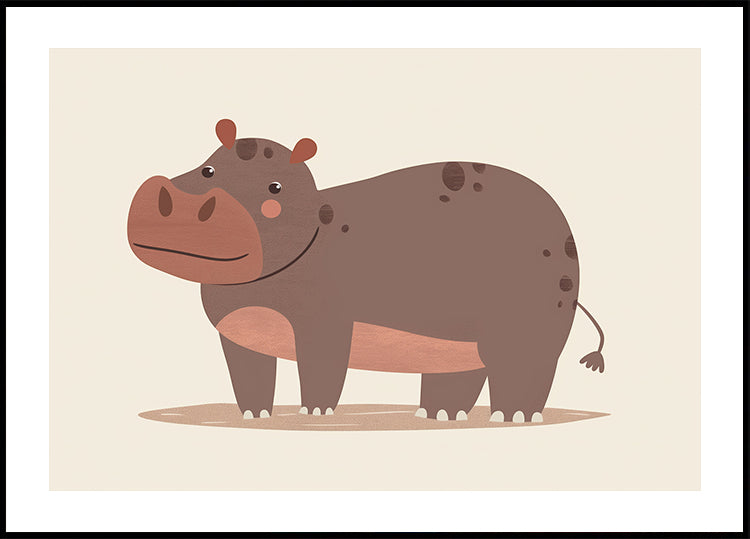 Smiling Brown Hippo In Mud Plakat