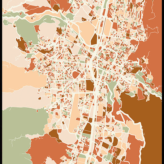 Black Maps Earth Tones 49 Plakat