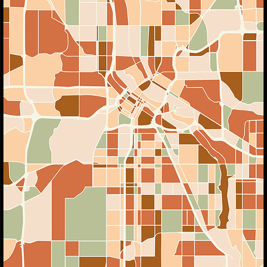 Black Maps Earth Tones 55 Plakat