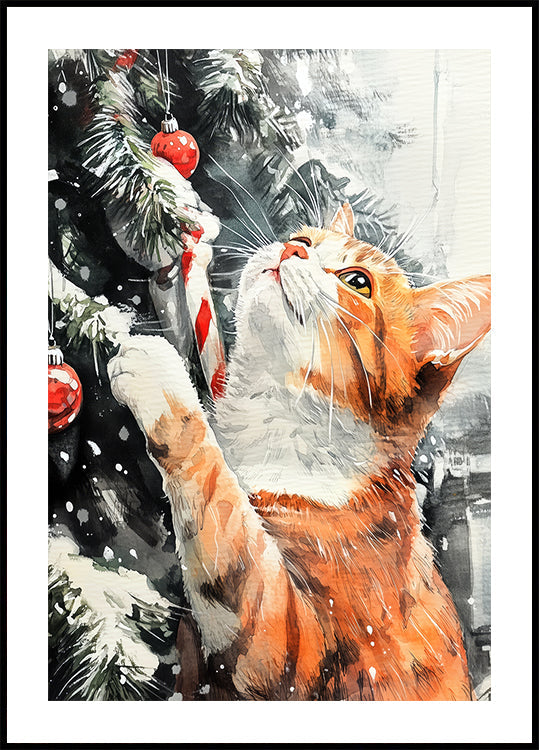 Cats Love the Christmas Tree Plakat