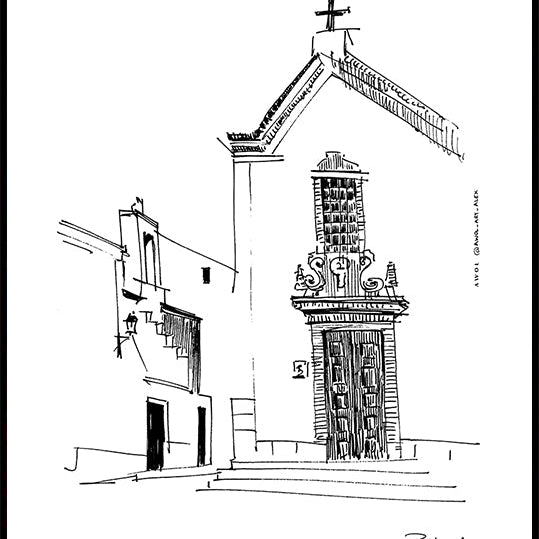 Portugese Town Square Plakat