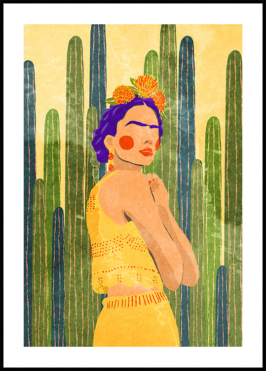 Frida and cacti Plakat