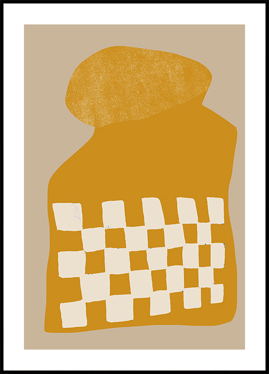 Golden Checkered Form Plakat
