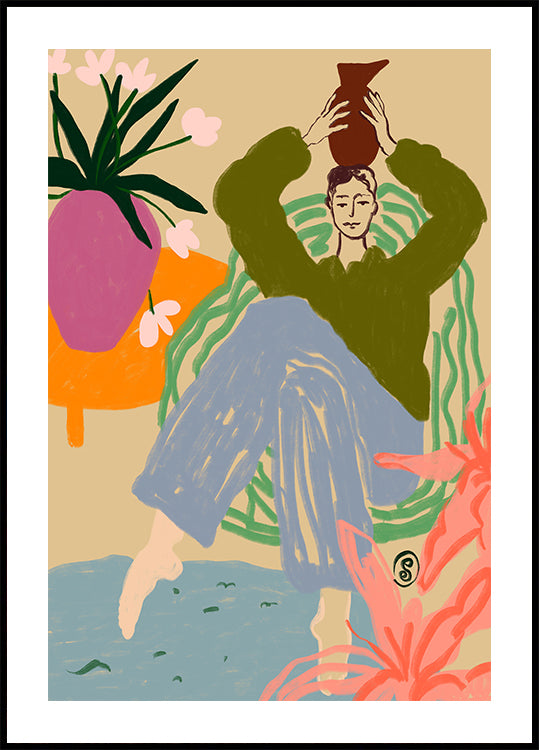 Woman With Vessel Plakat