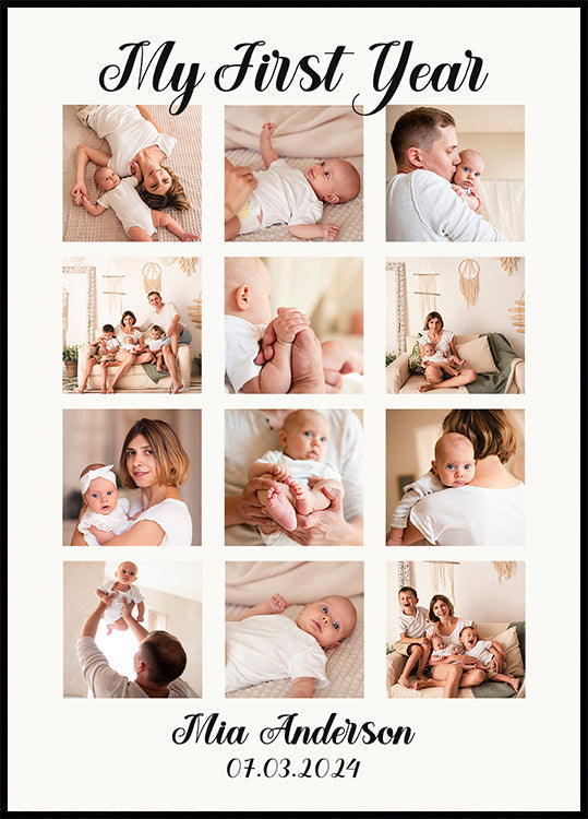 My First Year Personalized Baby Plakat