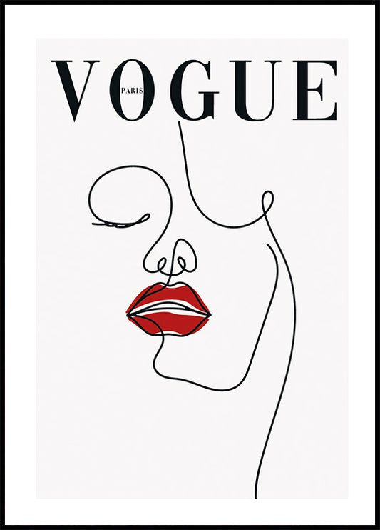 Red Lips Vogue Plakat