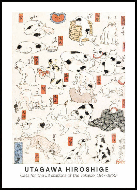 Cats of the Tokaido, Hiroshige Plakat