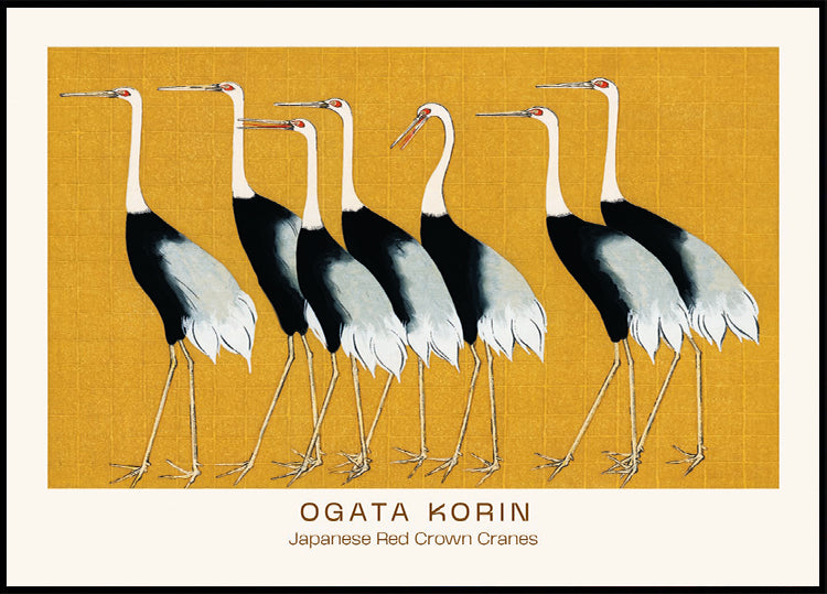 Japanese Red Crown Cranes, Ogata Korin Plakat