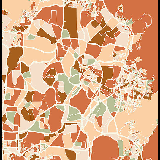 Black Maps Earth Tones 37 Plakat