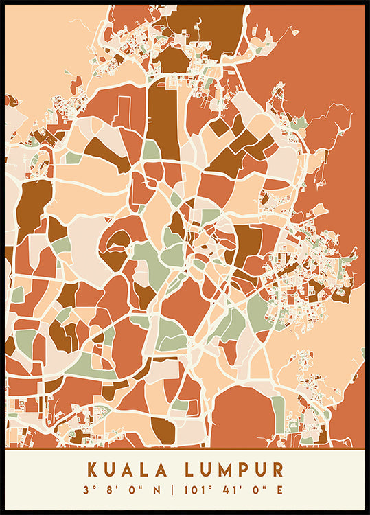 Black Maps Earth Tones 37 Plakat