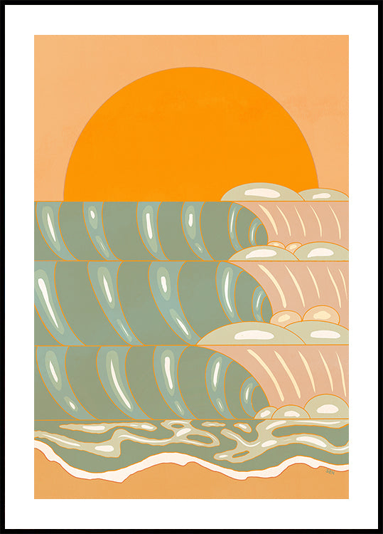 Golden Wave Embrace Plakat