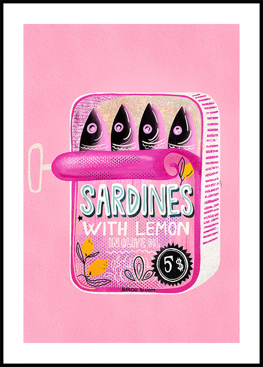 Sardines Tin Can Pink Plakat