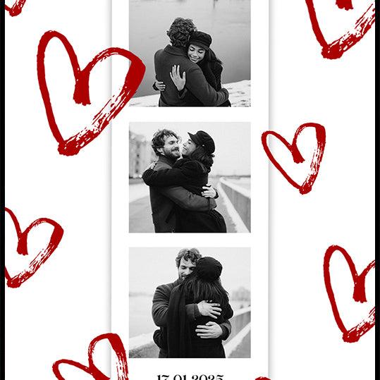 Couple Personalized Polaroid Photo Collage Plakat