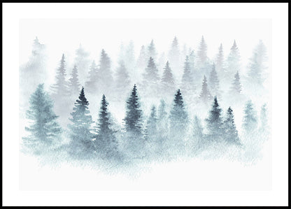 Misty Watercolor Forest Plakat