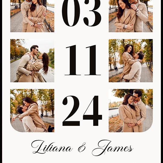 Anniversary Date Personalized Photo Collage Plakat