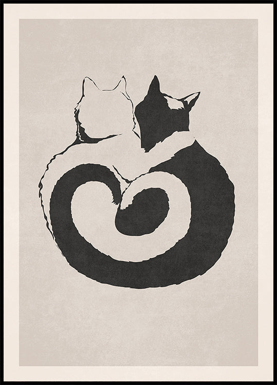 Feline Yin Yang Plakat