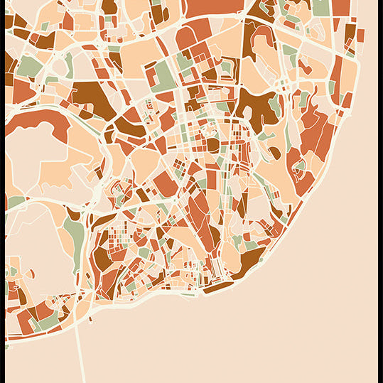 Black Maps Earth Tones 39 Plakat