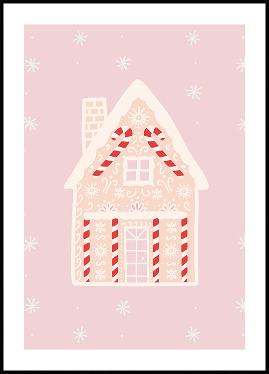 Pink Gingerbread House Plakat