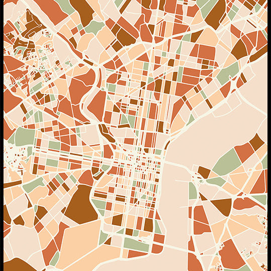 Black Maps Earth Tones 65 Plakat