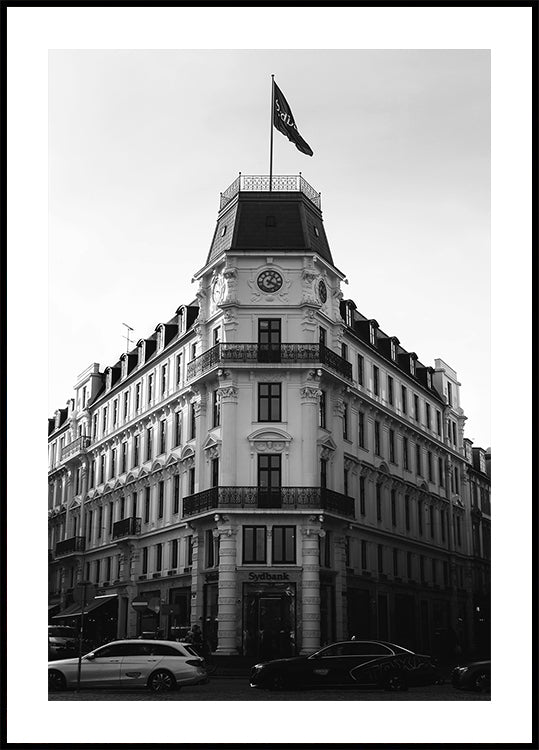 Copenhagen Historic Building Black & White Plakat
