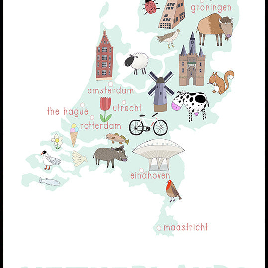 The Netherlands Illustration by Artist Carla Daly Plakat