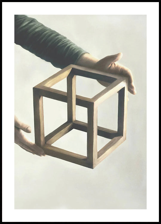Impossible Cube, surreal geometry Plakat