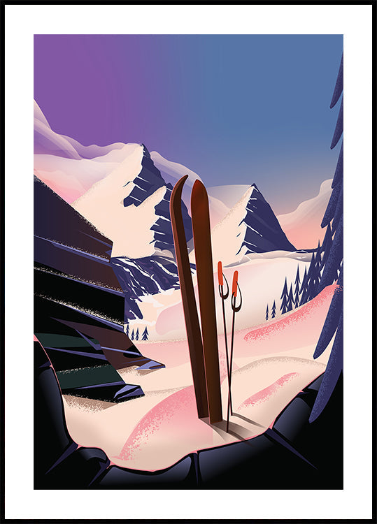 Ski Travel Poster Plakat