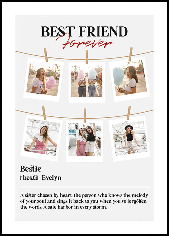 Best Friends Photo Collage Personal Plakat