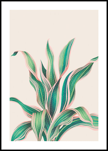 Tropical Green Pink Plant Plakat