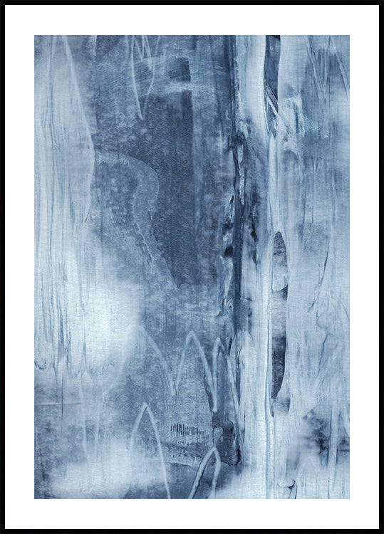 Blue Texture Flowing Vertical Lines Plakat