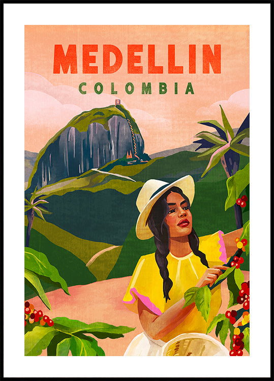 Medellin Colombia Travel Plakat