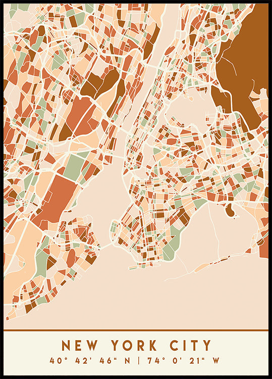 Black Maps Earth Tones 61 Plakat