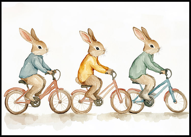 Bunny Bicycle Trio Plakat